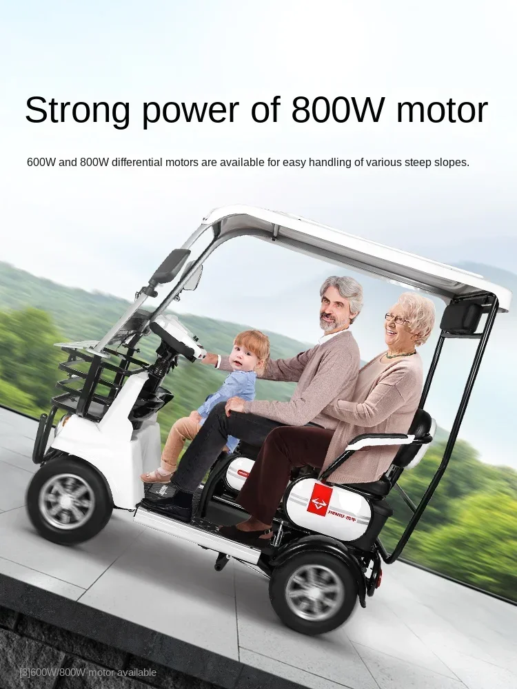 

ssL178 23 ZL Four-Wheel Electric Scooter New Energy Mini Household Sightseeing Car with Shed for the Elderly