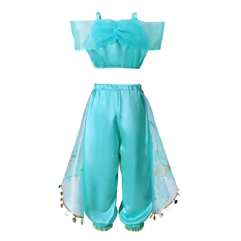 Disney Jasmine Princess Dress Jasmine Aladdin Cosplay Costumes The Magic Lamp Costume Girls Carnival Birthday Party Clothings