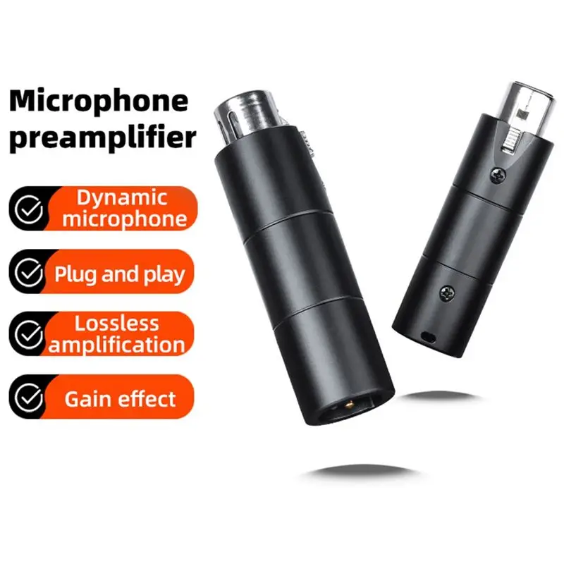 Y47A DM3 Dynamic Microphone Preamp 28dB Gain Stage Mic Amplifier, Lossless Sound for Live Speech Recording