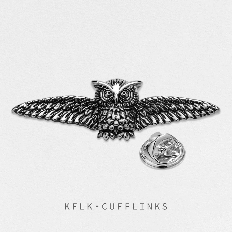 KFLK Fashion Owl Design Brooch Pins Exquisite  Brand Brooches For Women Mens Costumes Badge Brooch Jewelry Wholesale