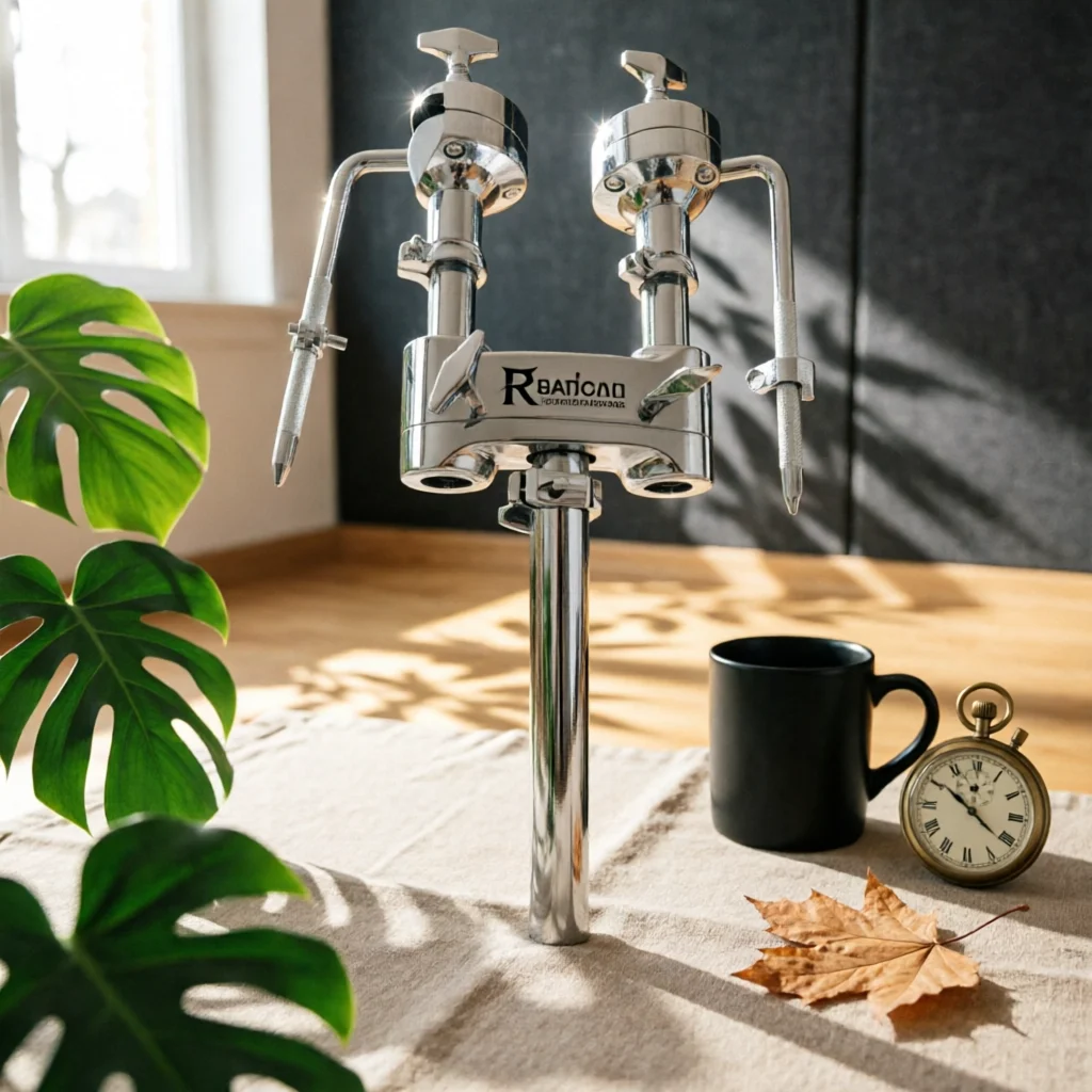 Drum Mounting Bracket Chrome Percussion Mounting Bracket Mount Holder Metal Hardware Sturdy for Drummers, Recording Studio