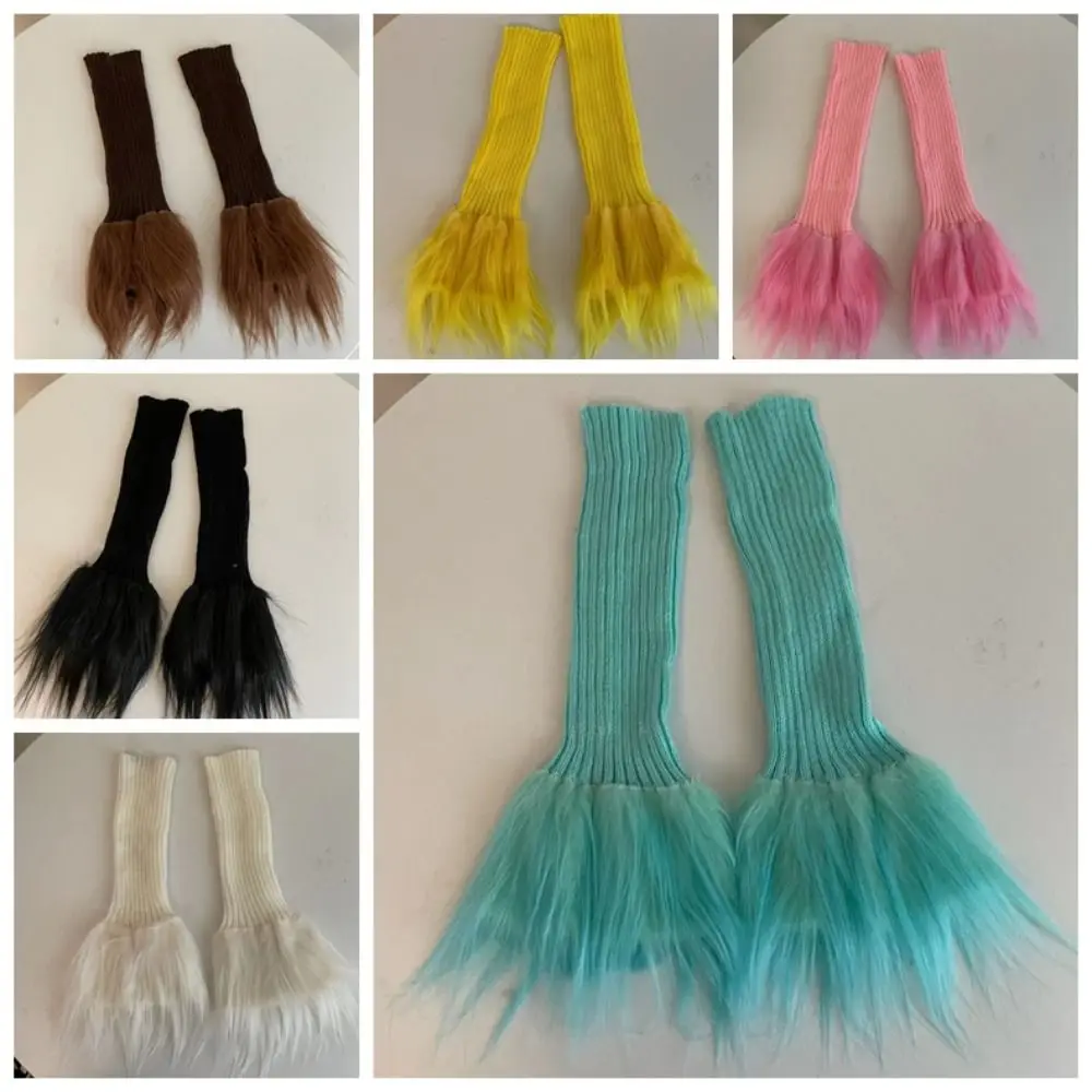 Fashion Lolita Plush Leg Warmers Solid Color Pile Up Socks Knitted Foot Cover Hosiery Patchwork Stockings Women Female