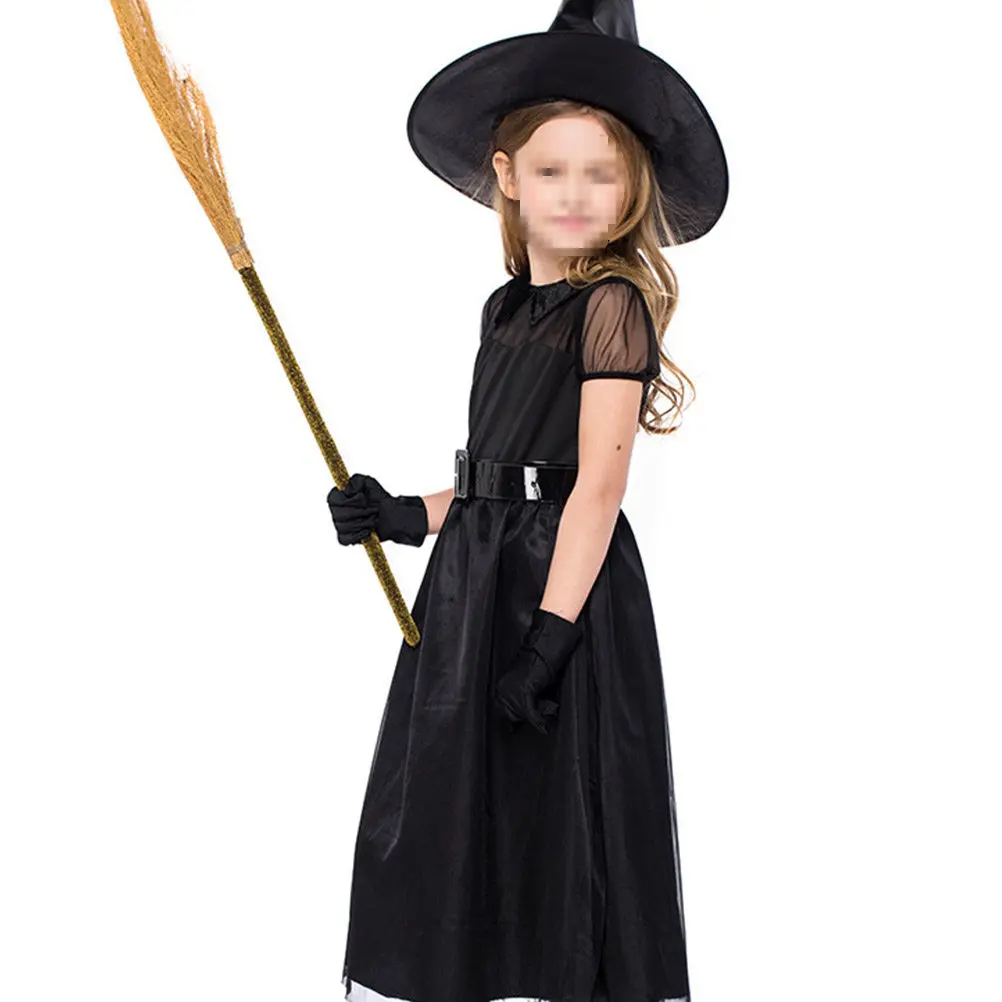 1Set Kids Witch Costume Outfit Halloween Special Occasion Soft Comfort Fit Easy on Cosplay Party Dress Classic - view 3