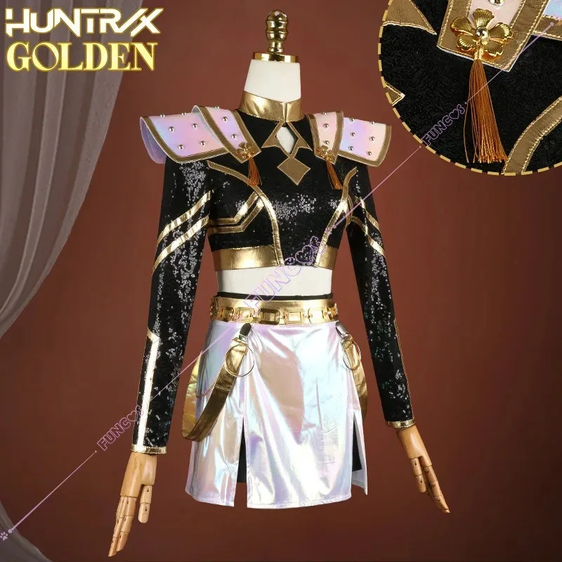 

DY20Аниме фильм Охотники на демонов Зои Косплей Костюм Парик Черное пальто Шорты Серьги Реквизит Полный комплект для женщин Девочек Мужчин K-pop Hallo