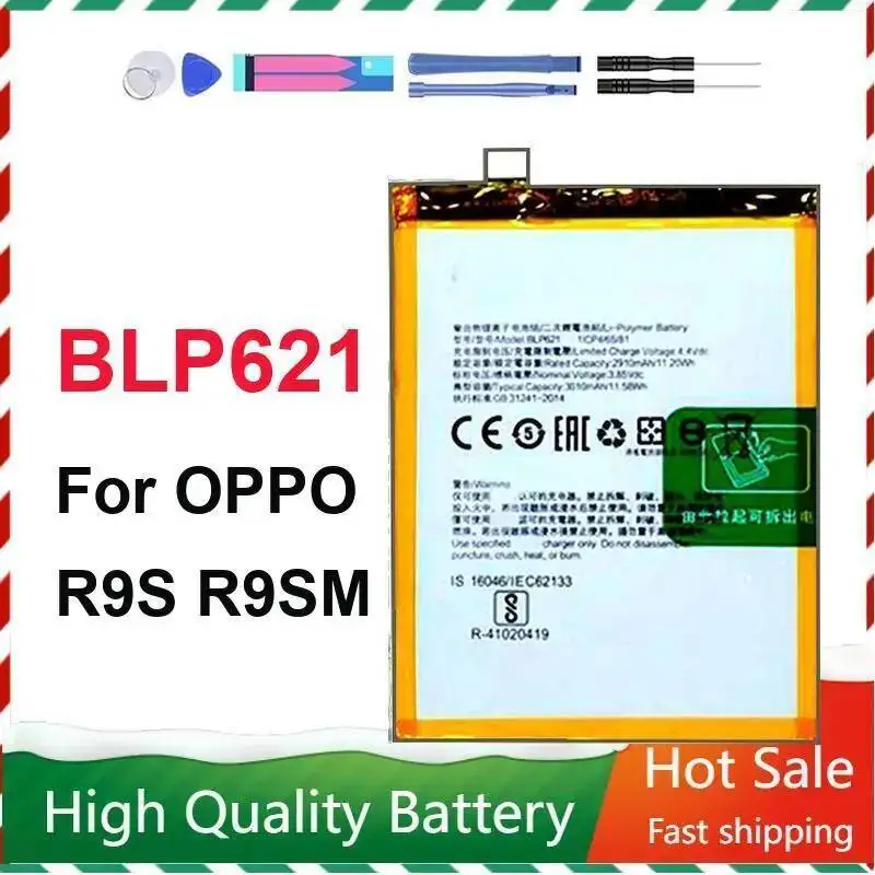 BLP621 Mobile Phone Battery For Oppo R9S R9SM 3010Mah High-Performance
