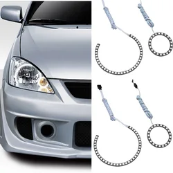 4PCS Led RGB Halo Ring Light Angel Eyes for Mitsubishi Lancer IX 9 2004 2005-2007 no projector DRL Parking light car Styling