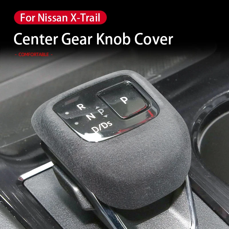 

For Nissan X-Trail 2022 Suede Vehicles Non Slip Gear Shift Knob Cover Handle Protection Cover Accessories Interior