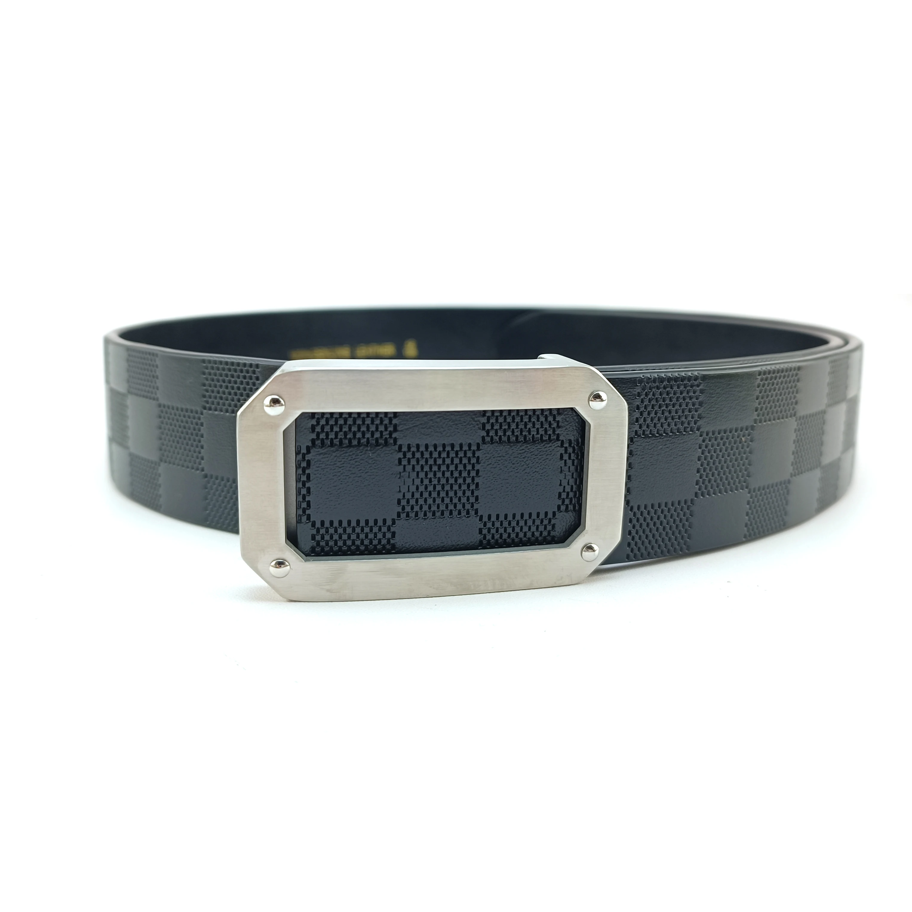 Men\'s high-end private custom belt with a width of 38mm. Unique stainless steel top layer cowhide belt from a renowned designer