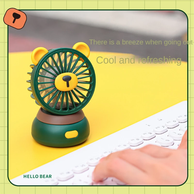 Sáng Tạo Hoạt Hình Máy Tính Để Bàn Mini Fan Hâm Mộ Gió Lớn Để Bàn Di Động Sạc USB Quạt Cầm Tay Di Động Điều Hòa Không Khí