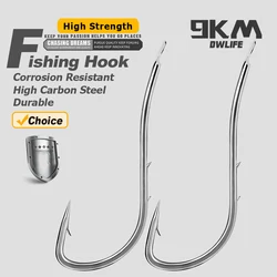 Baitholder Fishing Hooks Live Bait Hook 25~100Pcs Eyeless Fishing Live Bait Hooks Barbed Shank Fishing Offset Hooks Saltwater