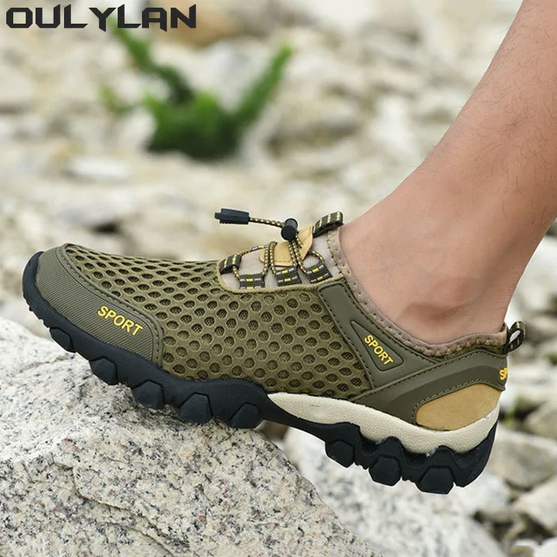 Oulylan Spring Summer Men Outdoor Upstream Water Trekking Hiking Shoes Male Mountain Sneakers River Walking Camping Trail Shoes