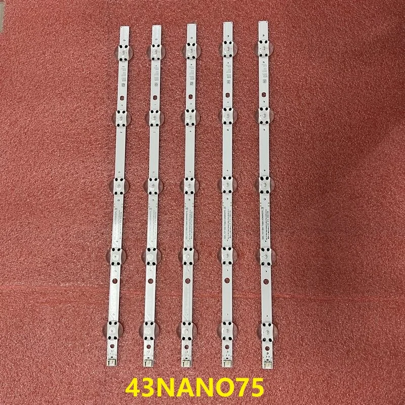 Kit 5pcs 5LED LED Backlight strip For TV 43NANO75TPA 43NANO753PA 43NANO776PA SSC_Y21 Slim Trident 43NANO75 HC430DQG-V