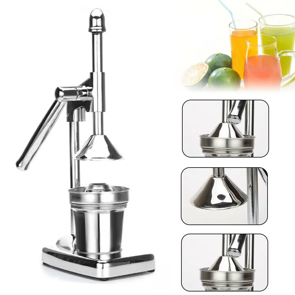 Manual Juicer Stainless Steel Manual Citrus Juicer Fruit Lemon Lime Orange Squeezer Silver Hand Press Fruit Juicer With Cup