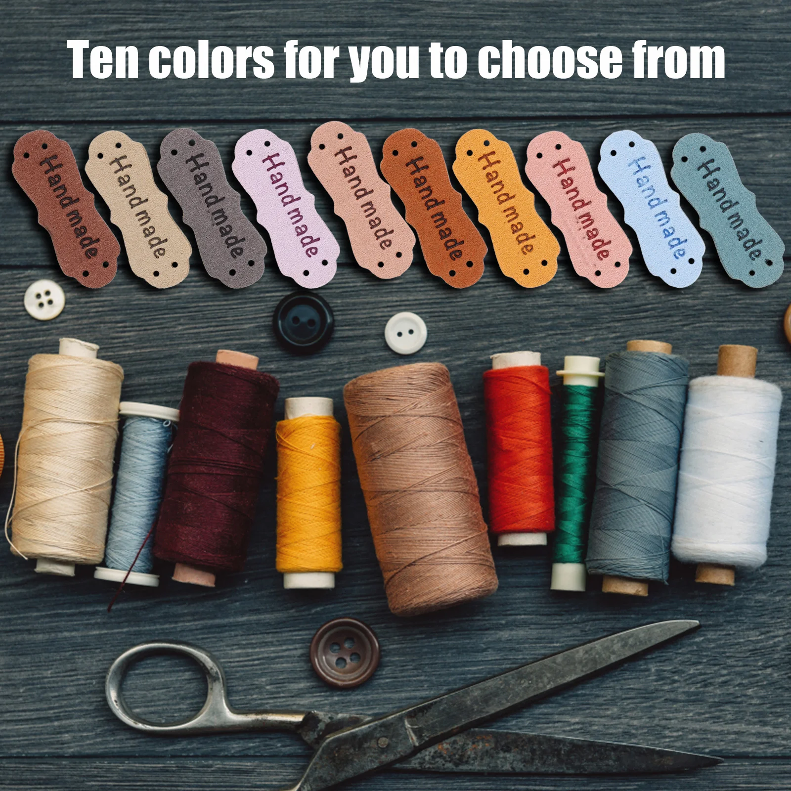 

100 Pcs Colorful Labels Clothes Tags PU Ornaments Sewing Accessories Knitting DIY Stickers For Bags Clothes Hats Scarves