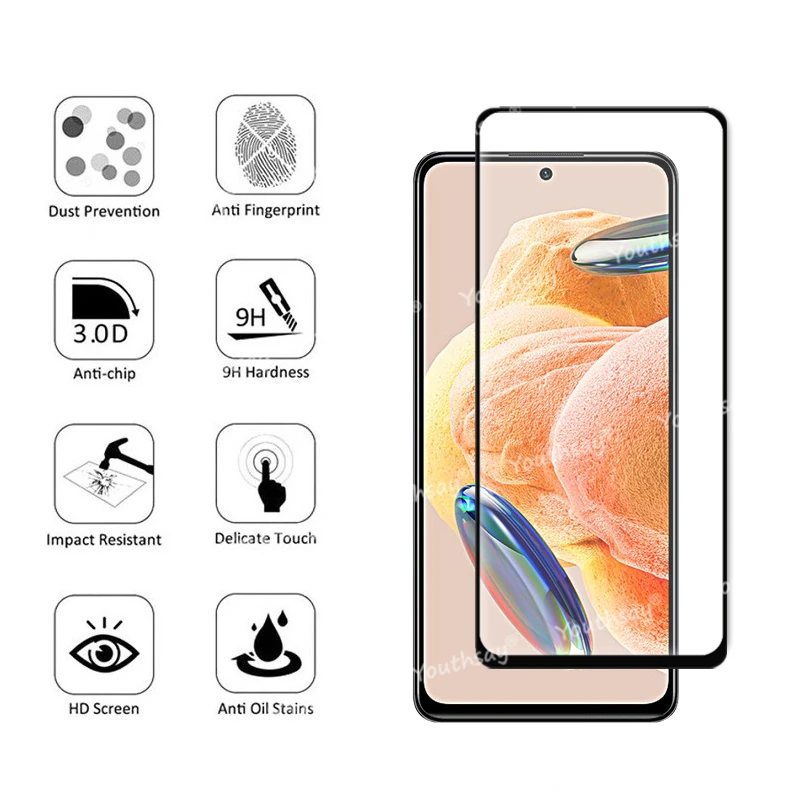 For Xiaomi Redmi Note 12 Pro Glass Redmi Note 12 Pro Tempered Glass Full Glue Screen Protector Film Redmi Note 12 Pro Plus Glass