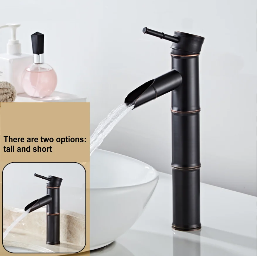 black bamboo style bathroom faucet fashion vintage hot and cold faucet wash basin mixer sink faucet mixer tap