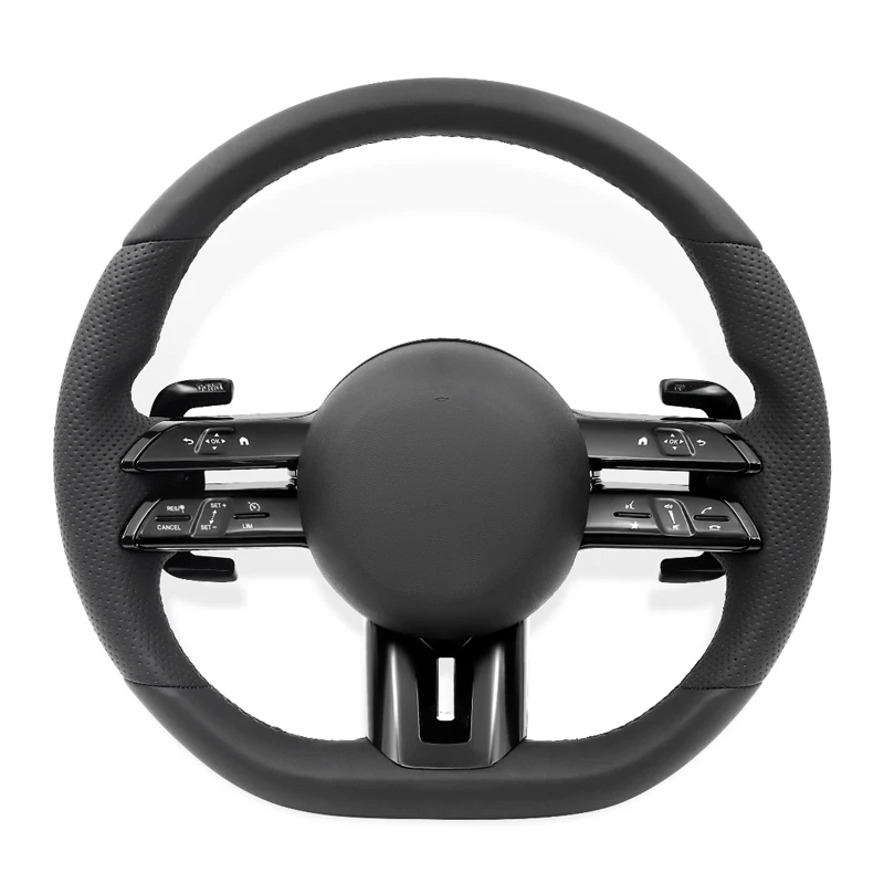 

Black Steering Wheel For Mercedes Benz AMG A B C E S G Class GT A35 A45 A63 C63 W190 C190 W205 G500 sl63 cla45 W213 W222 GLE GLC