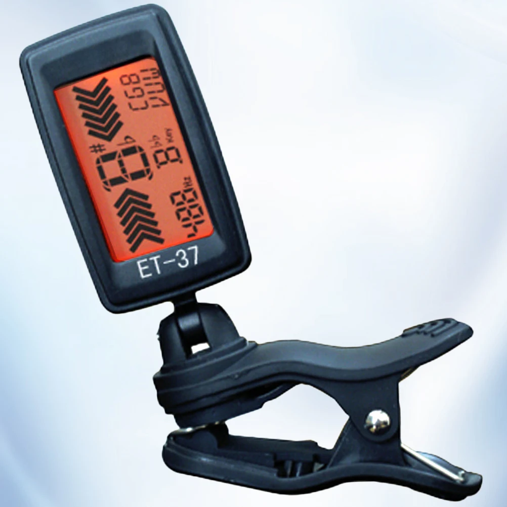 

1Pc Et37 Guitar Ukulele Tuner Accurate Sound Measuring Device For Plucked Instruments With BuiltIn Screen Black