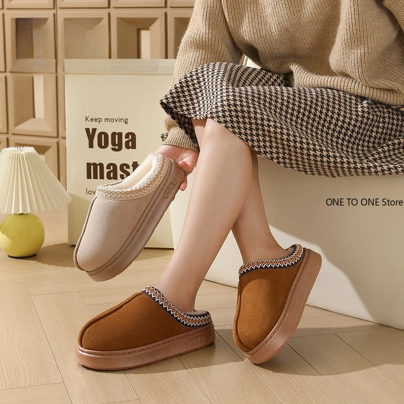 

Platform Fluffy Slippers Women House Flats Fashion Plush Winter Designer Shoes Ladies Home Elegant Casual Footwear Large Size