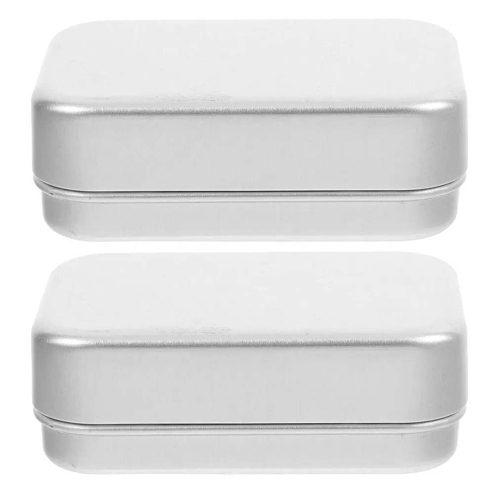 

2 Pcs Japanese Aluminum Soap Box Square Drainable Travel Holder Cases Lightweight Portable Soap Dish Shower Storage