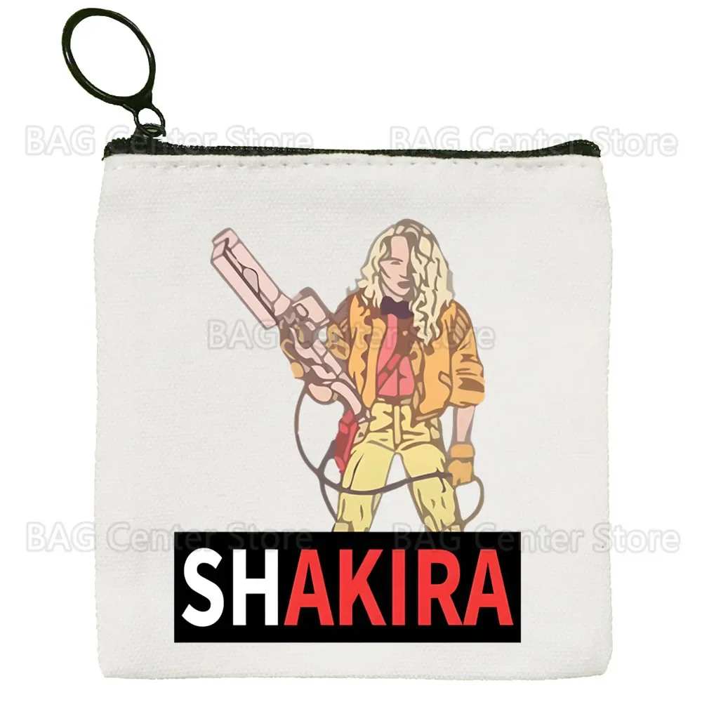 Monedero de lona Shakira, monedero personalizado con ilustración, funda para llaves, bolsa de tela pequeña Simple, nuevo monedero creativo