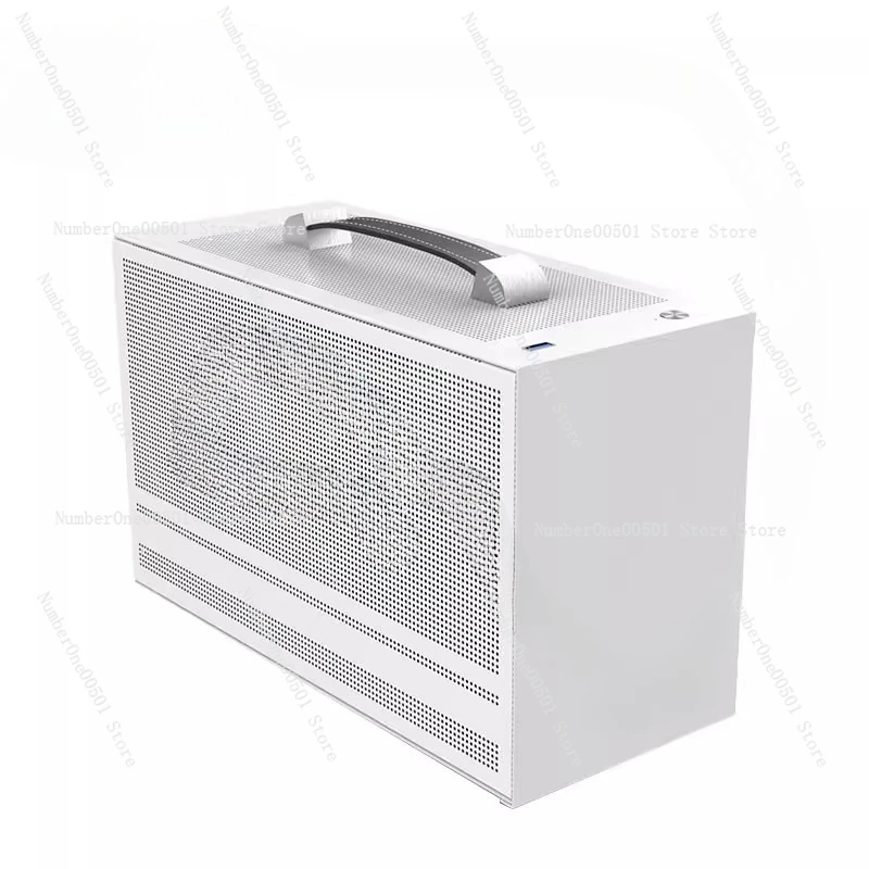 حافظة كمبيوتر ITX صغيرة بيضاء محمولة حافظة كمبيوتر صغيرة لسطح المكتب DIY تدعم هيكل برج مدمج SFX PSU GPU القياسي