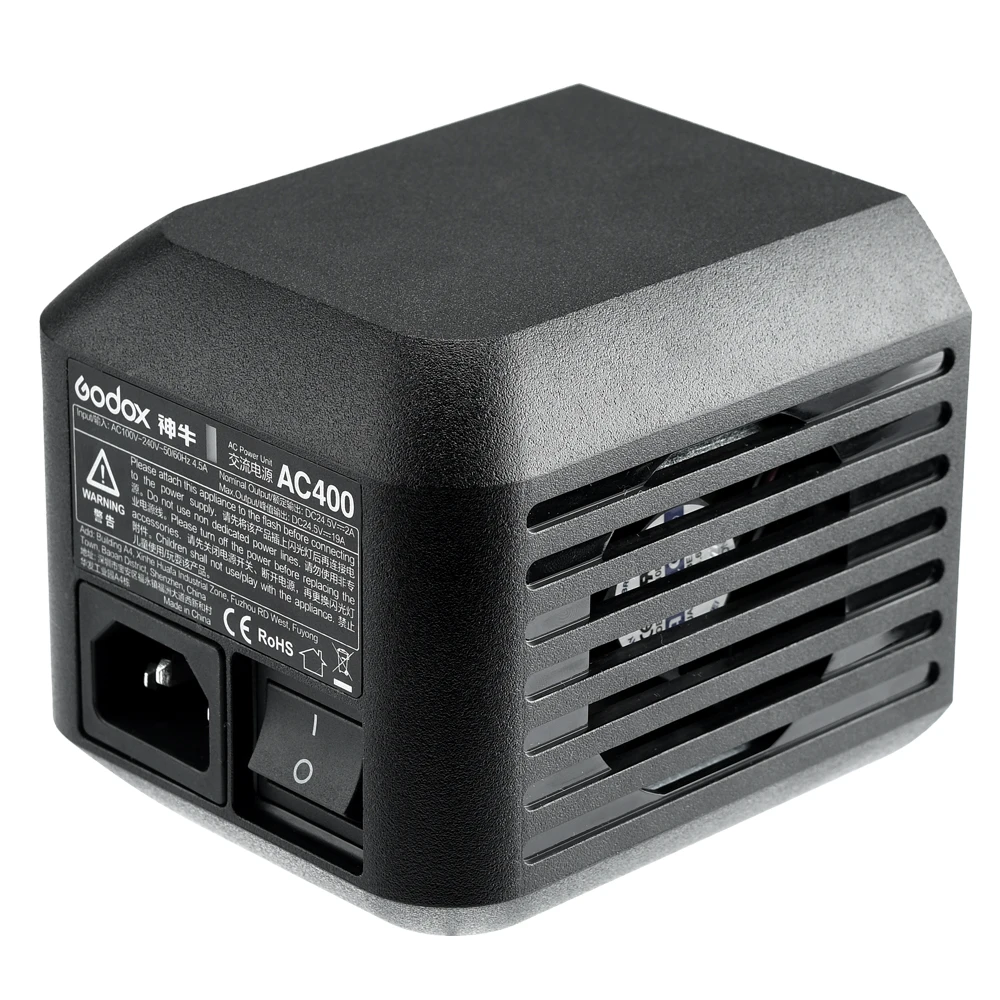 Godox AC400 100 to 240V AC Power Unit Source Adapter With Cable Adapter for Witstro AD400Pro Monolight