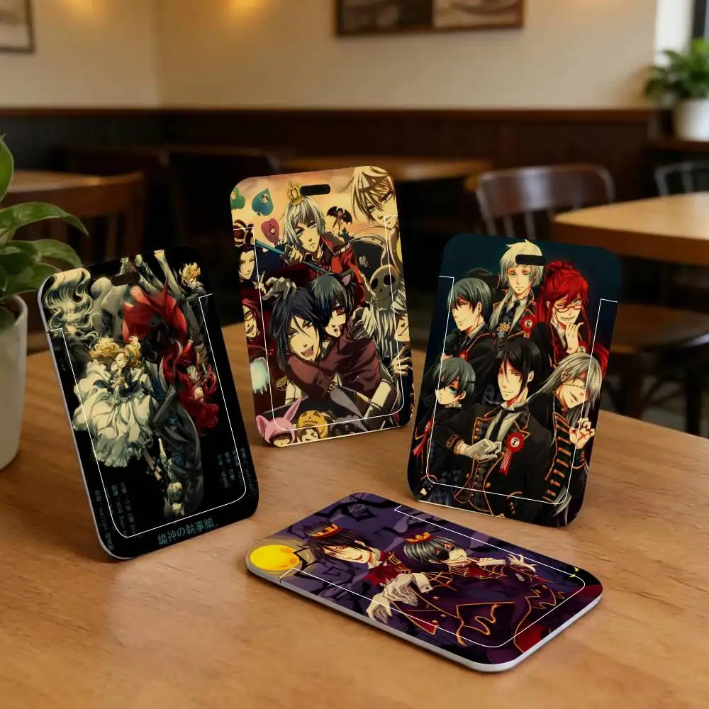 Black Butler Anime Retro ID Card Holder Neck Strap Pendant Door Badge Holder Lanyards Keychain Work Credential Case Gift - view 2