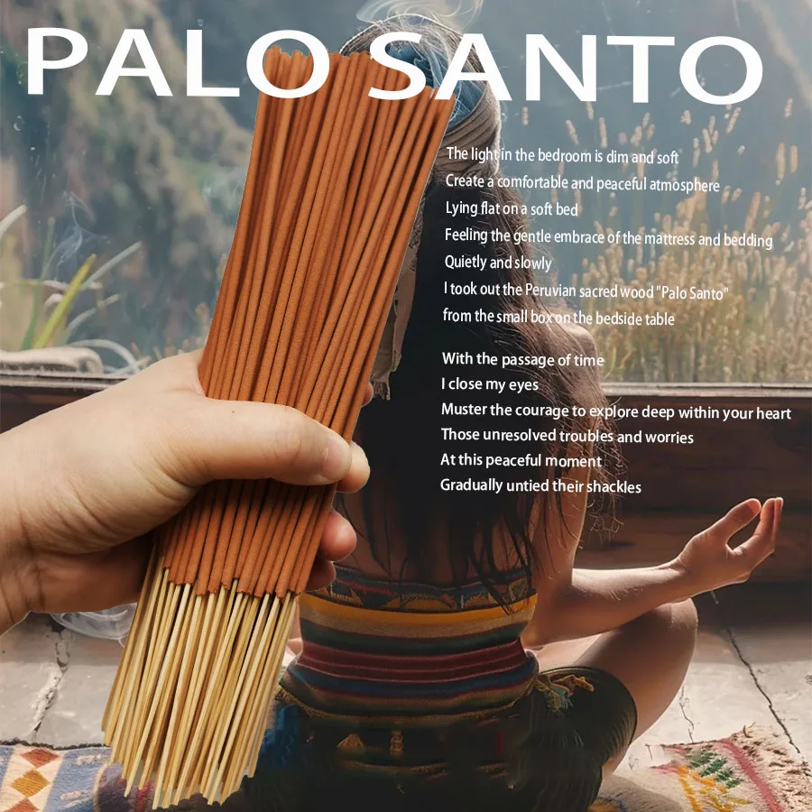 30/80pcs Premium Peruvian Sacred Wood Incense Stick Suitable for Yoga, Meditation, Purifying Ideal Emotional Boosting