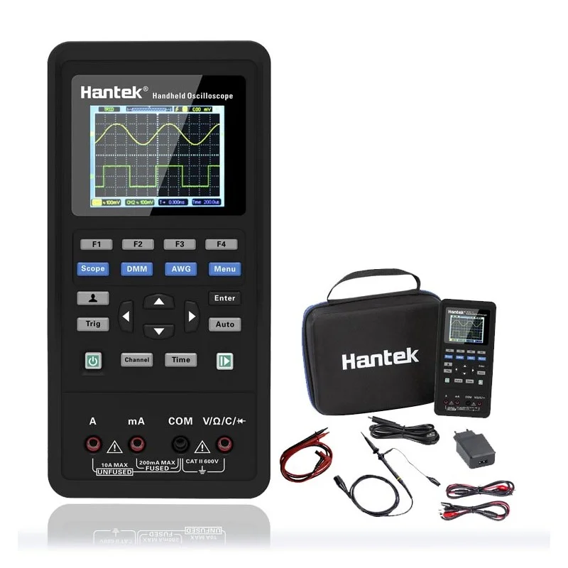 Hantek 2d42 3 In 1 Handheld Oscilloscope Portable Usb Digital Oscilloscope 250msa/s Waveform Generator 2 Channel 40mhz Lcd