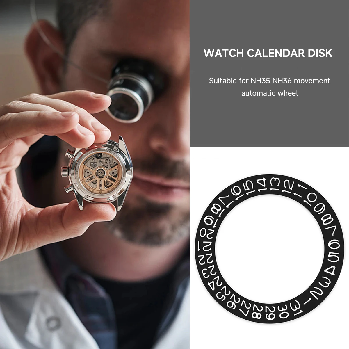 Round Calendar Disk for NH35 NH36 Movement Date at 3 O’clock Day Wheel Calendars Plate Date Disc for Nh35 Nh36 Movements