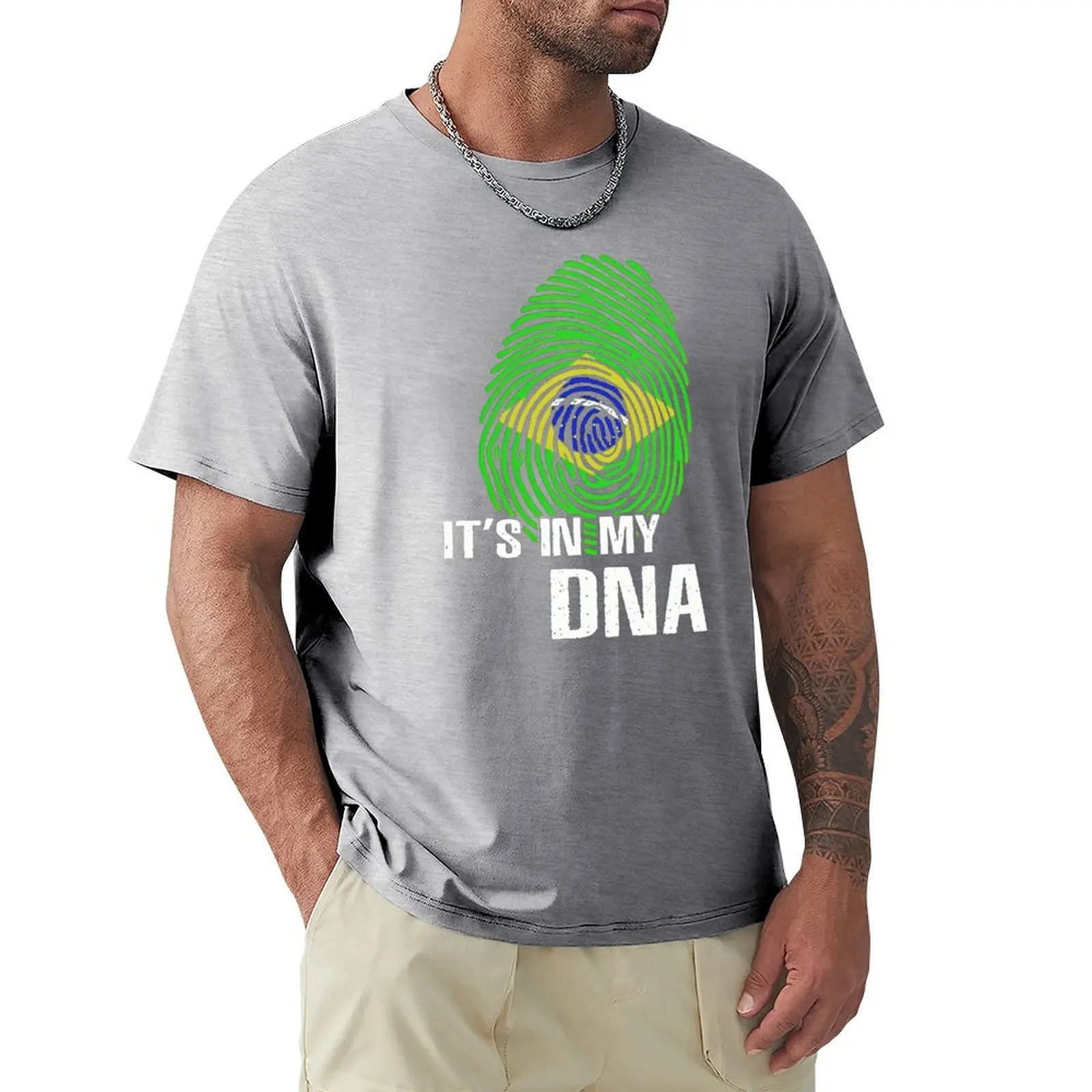 

Man Clothing Brazil It In My DNA Brazilian Pride Sun T Shirt Harajuku Short Sleeve T-shirt 100% Cotton Graphics Tshirt Tops