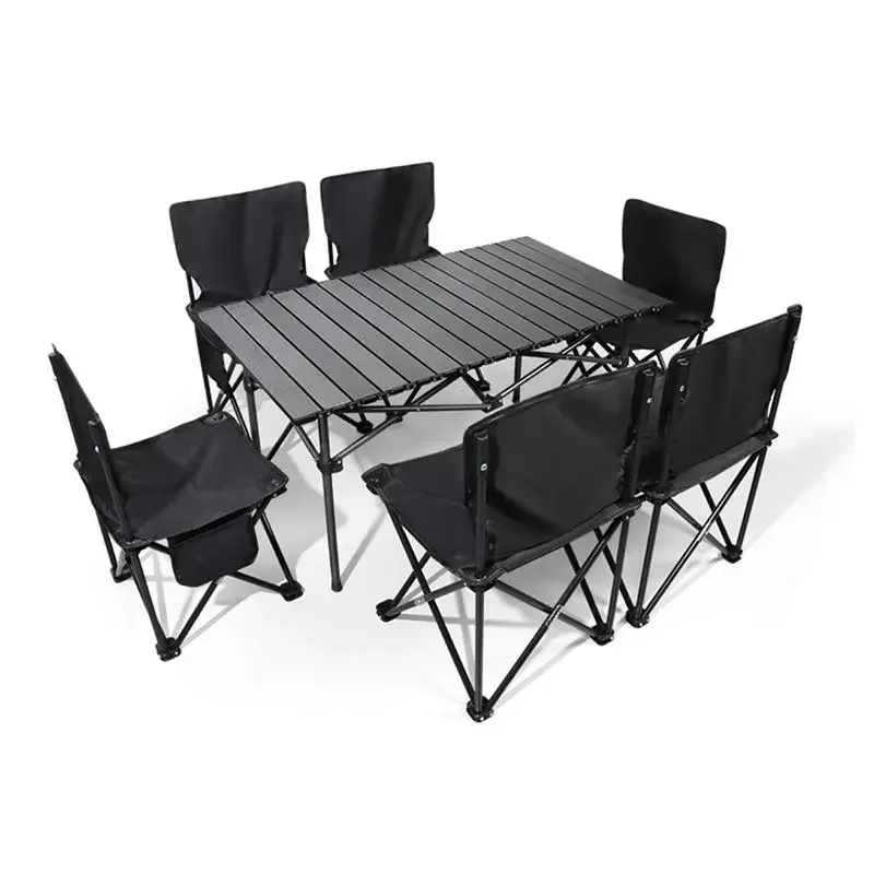 Outdoor Folding Outdoor Tables and Chairs Camping Chairs A Set 4 Seat 1 Table Portable for Camping Tools Outdoor Picnic Bbq