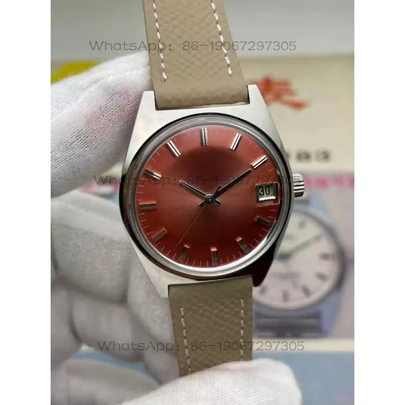 Rare color plate, pink, single calendar manual mechanical watch