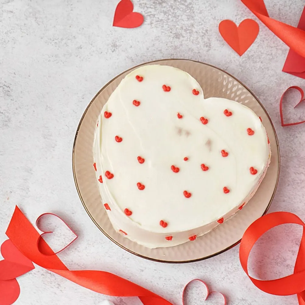 2Pcs Heart Shaped Foam Cake Dummy Lightweight Compact Easy Clean for Cake Decorating Practice Wedding Birthday Valentine Display