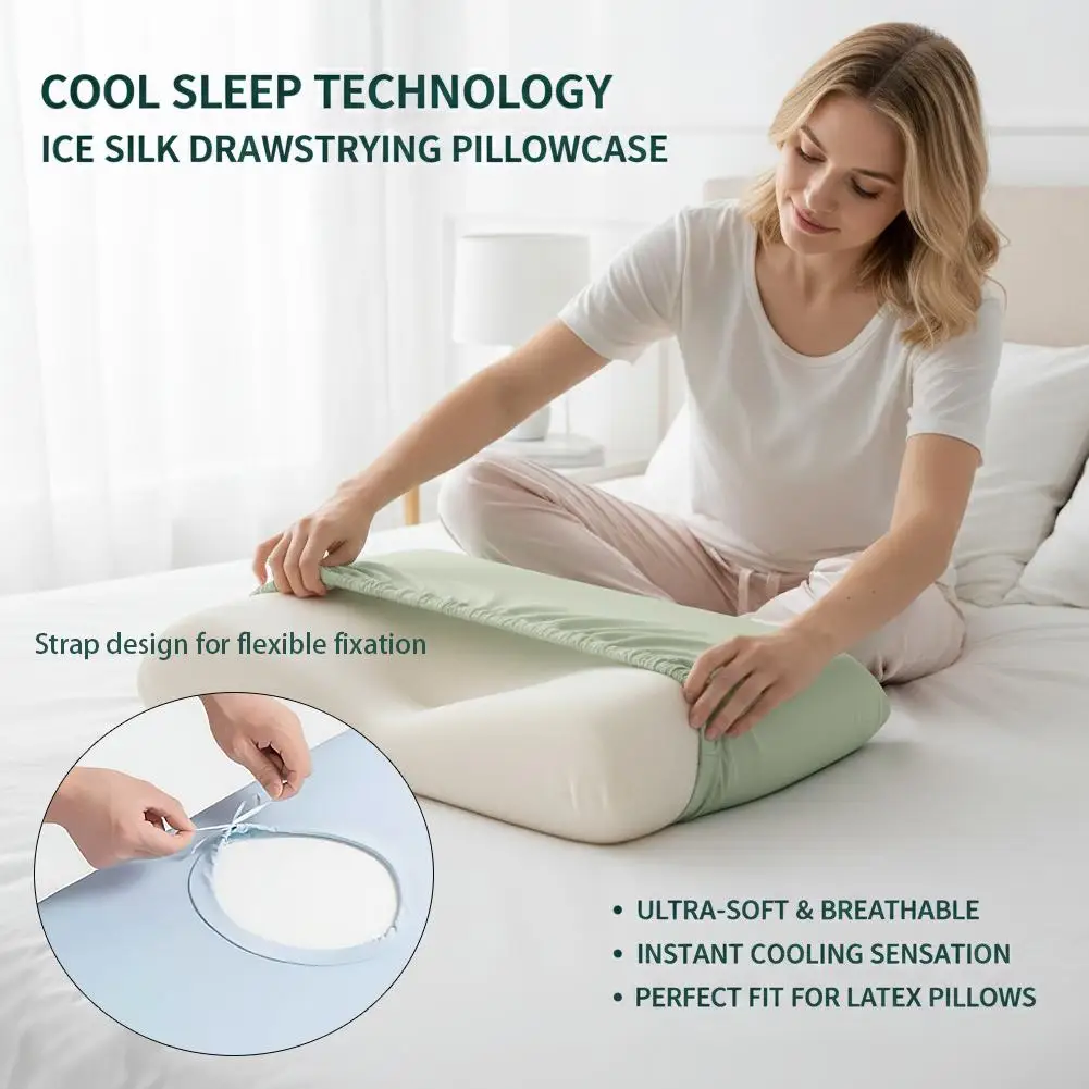 Silky Soft Pillow Cases Cooling Pillowcase For Hot Sleepers & Night Sweats, Breathable Fiber Pillowcase For Better Sleep