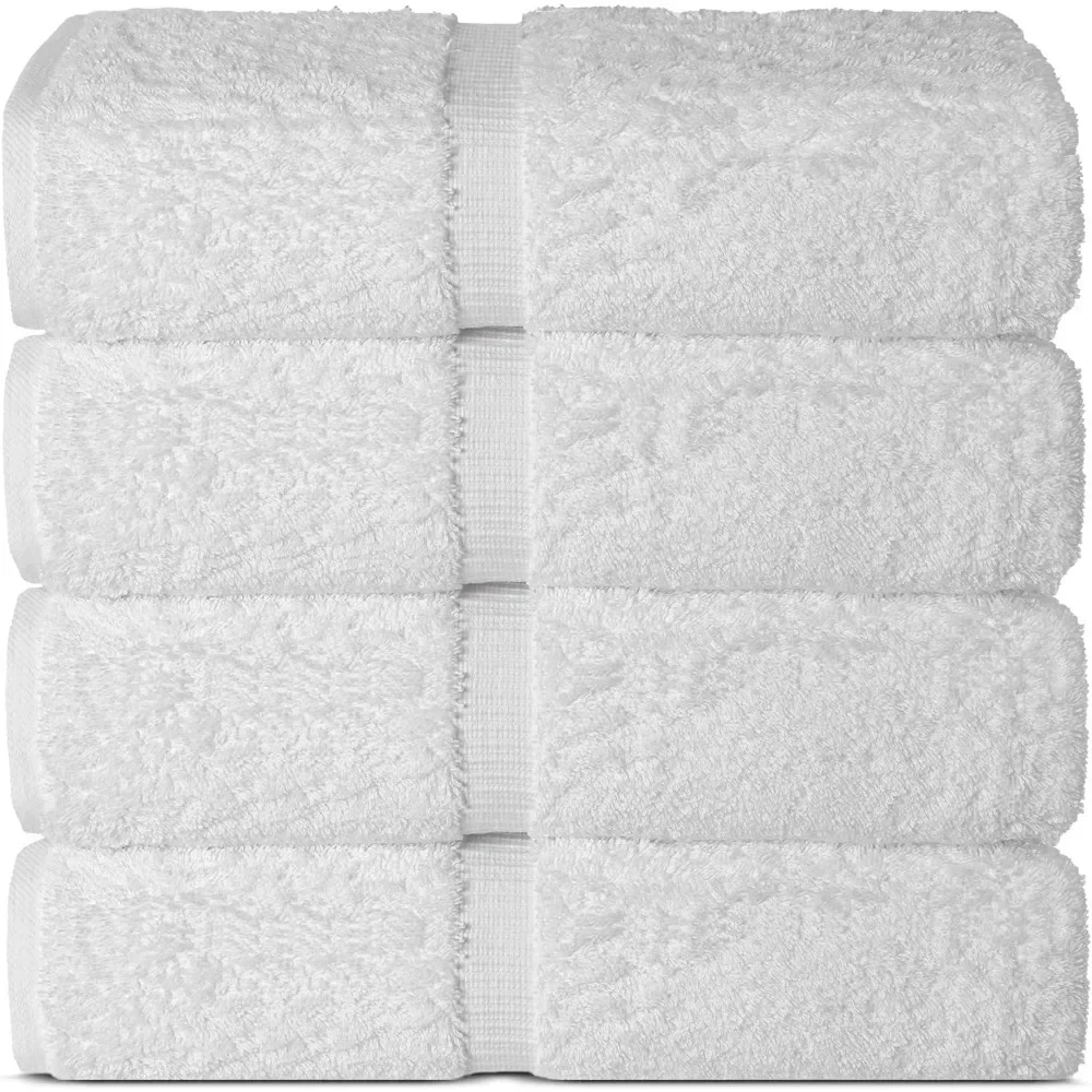 Soft and Quick Dry Towel, 4 Piece Towels Set, 100% Cotton Premium Towels for Bathroom, 30 x 60 Inches Large Bath Towels