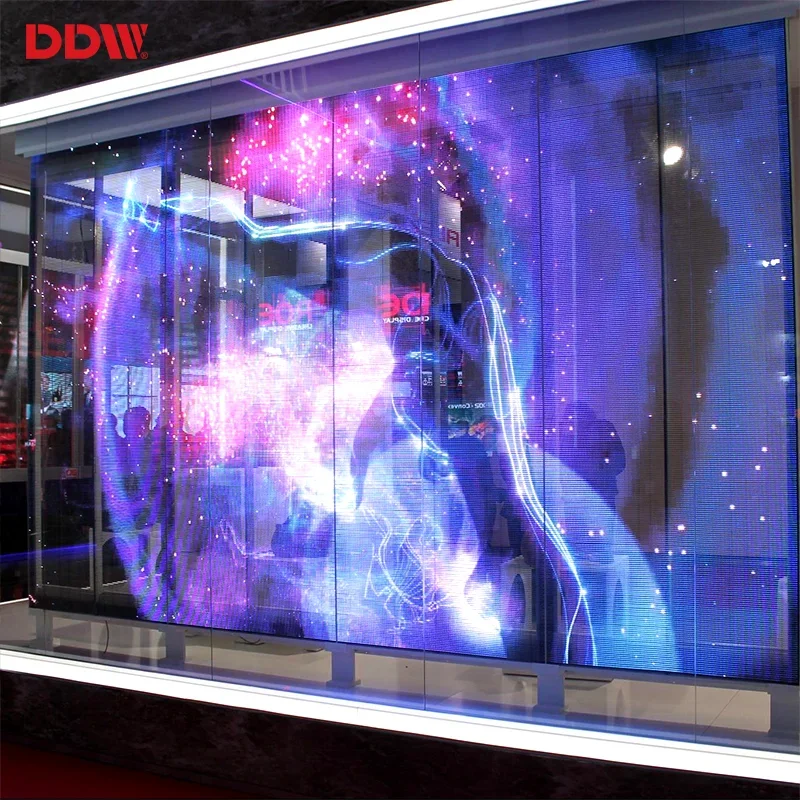 3D Led Flexible Led Transparent Film Display Screen P6 3D Hologram Transparent Led Video Wall For Glass Window Advertising