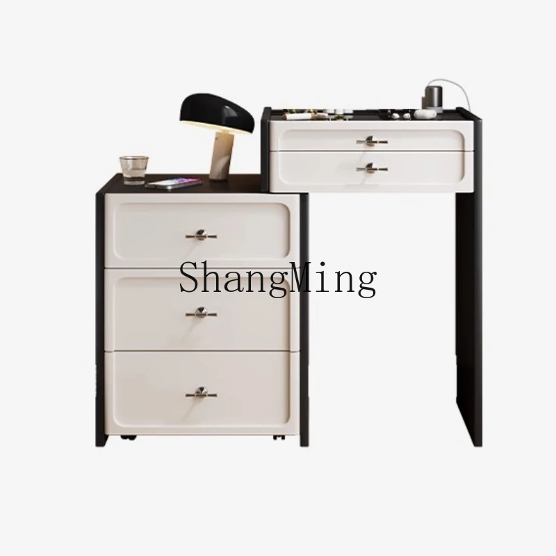 

FG rubber dresser bedside table integrated small apartment retractable small makeup table storage cabinet