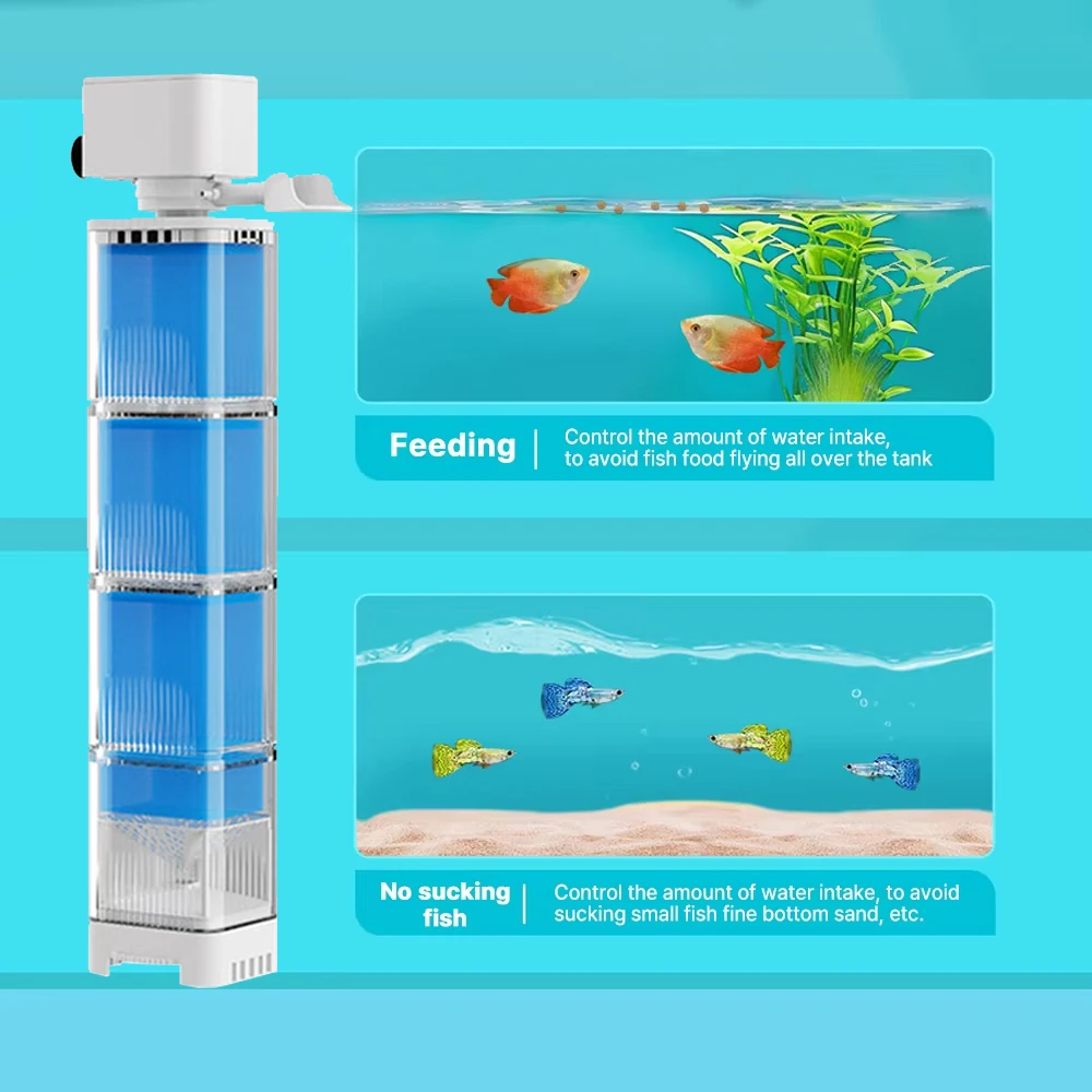 Aquarium Filter Pump Fish Tank Submersible Silent Air Oxygen Aerator Internal Water Pump Aquarium Air Pump Wave Maker 220v