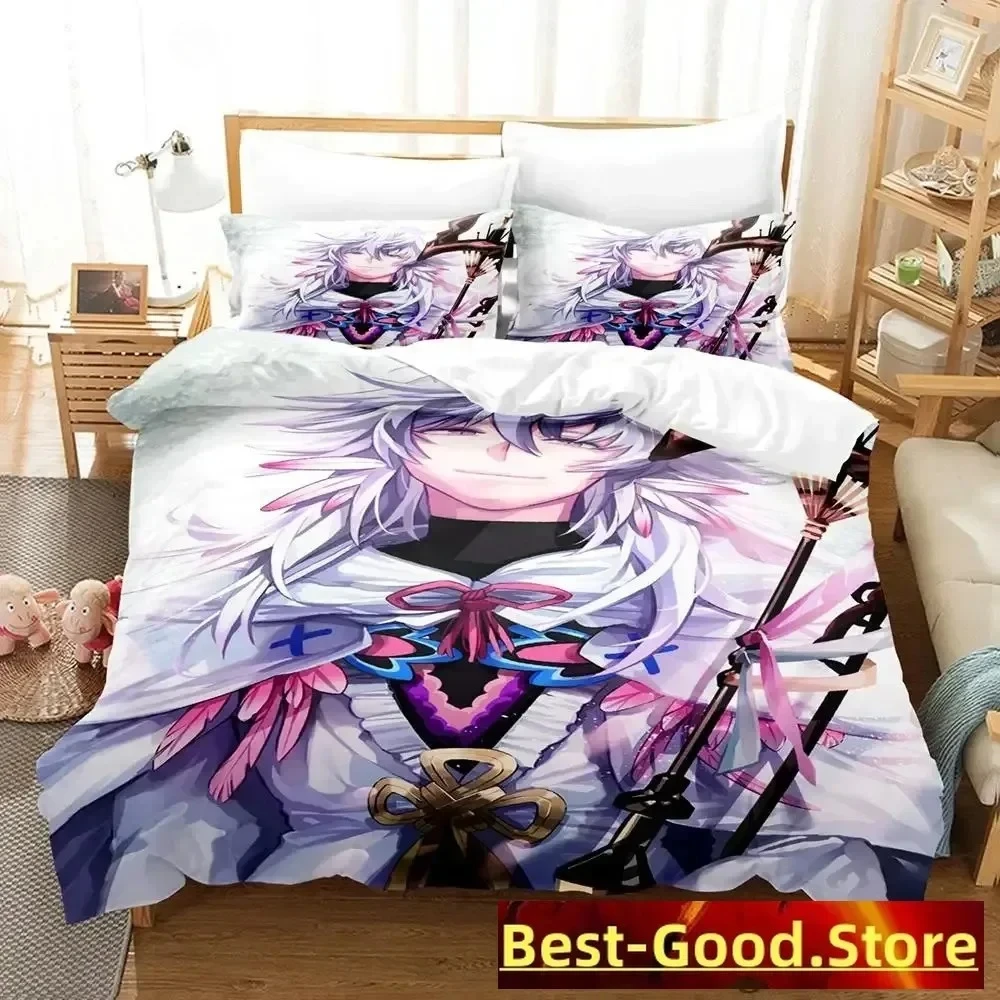 

2023 Fate Grand Order, Merlin Bedding Set Printed Bed Set With Pillowcase Duvet Cover Soft Single Double Queen Super King Size