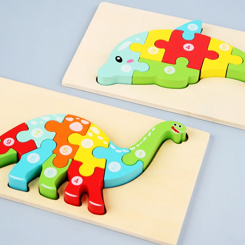 

Деревянная трехмерная головоломка для маленьких детей, пазл для раннего развития для мальчиков и девочек, детская сборная игрушка с животными