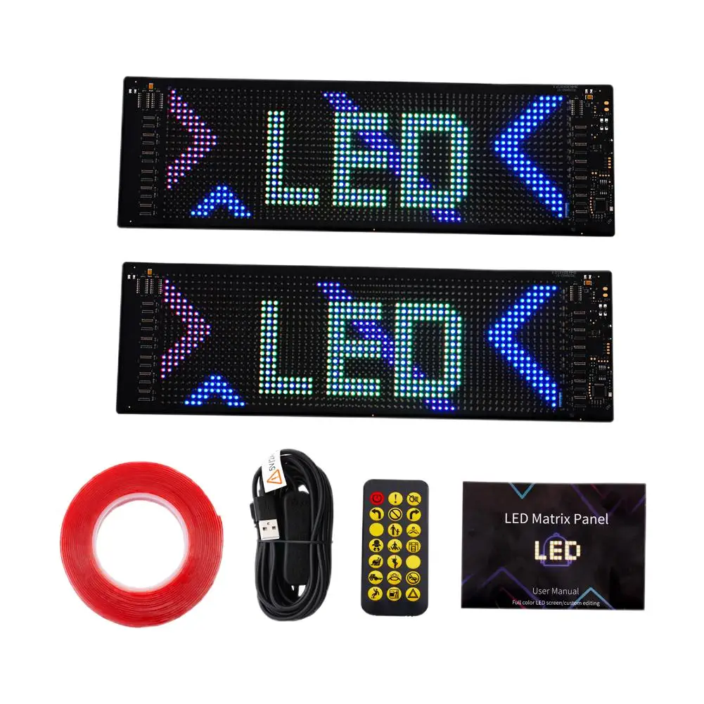 Dinámico Devil's Eye camión parabrisas desplazamiento publicidad LED señal de coche RGB DIY App Control Panel LED luz de pantalla Flexible