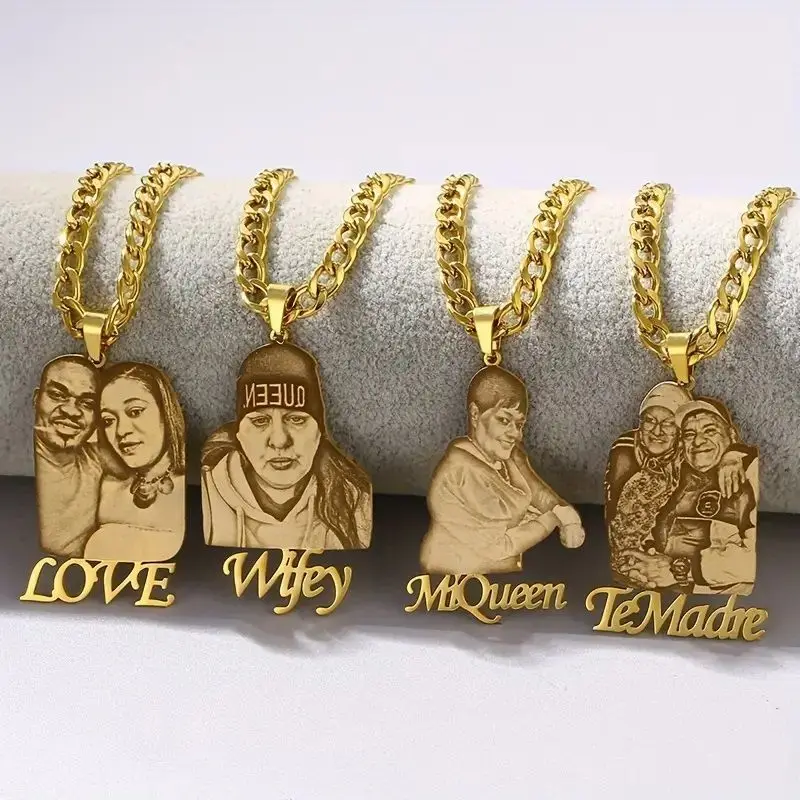 

Personalized Portrait Necklace Custom Photo Jewelry for Lover, Mom, Dad, Friend, Family & Pet Cherished Memorial Unique Gifts