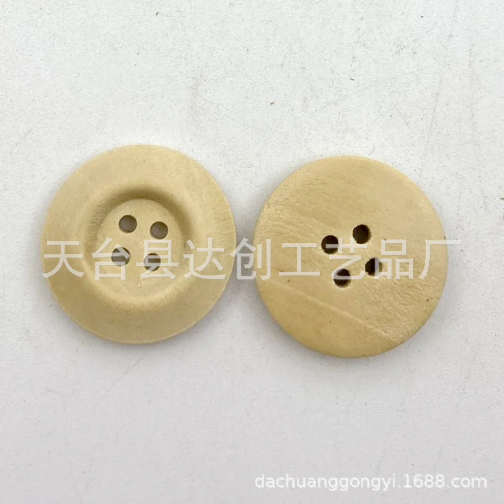 25 mm vieräugige Holzknöpfe mit breiten Kanten, Knöpfe zum Handnähen von Accessoires, Hemden, Schuhen, Trenchcoats und dekorativen Knöpfen