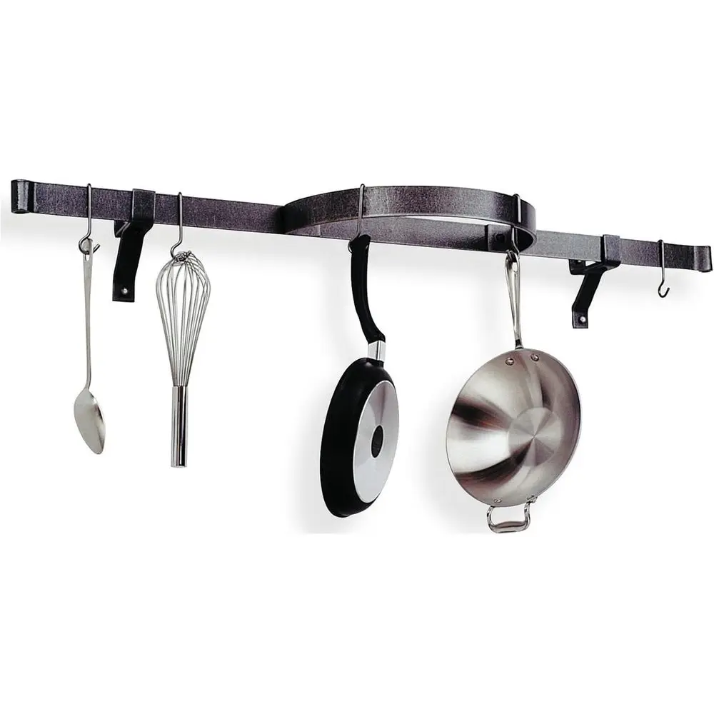 

Hammered Steel Circle Wall Pot Rack with Premier Shel