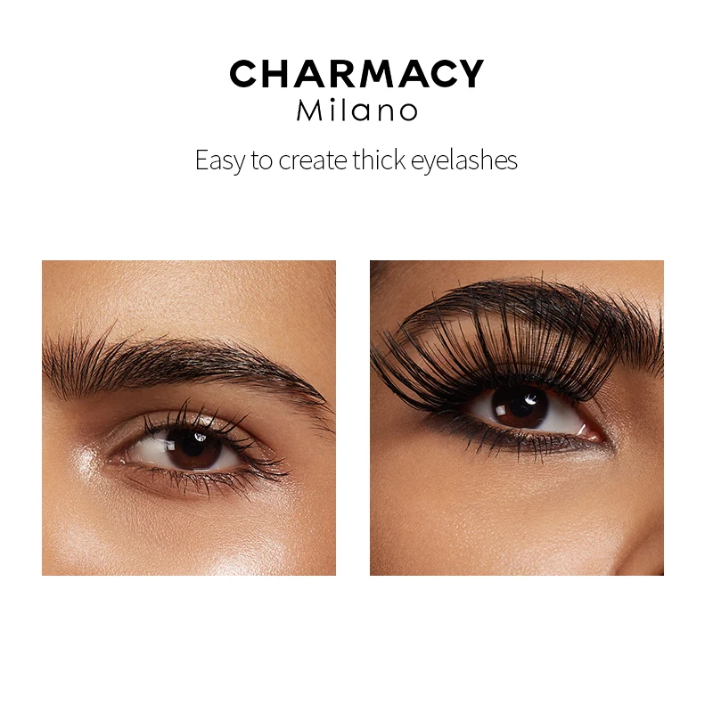 CHARMACY Black Mascara allunga le ciglia 3D Mascara Extra Volume Mascara a lunga durata Waterproof Professional Makeup Hallowmas