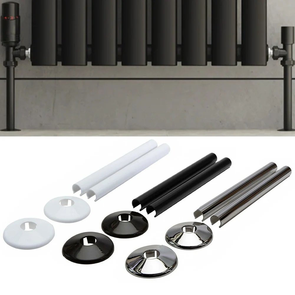 8pcs Pipes Radiator Pipe Covers Sleeve 15mm Collars Cut Fit Bathroom Plastic Decorative Covers Faucets Accessories