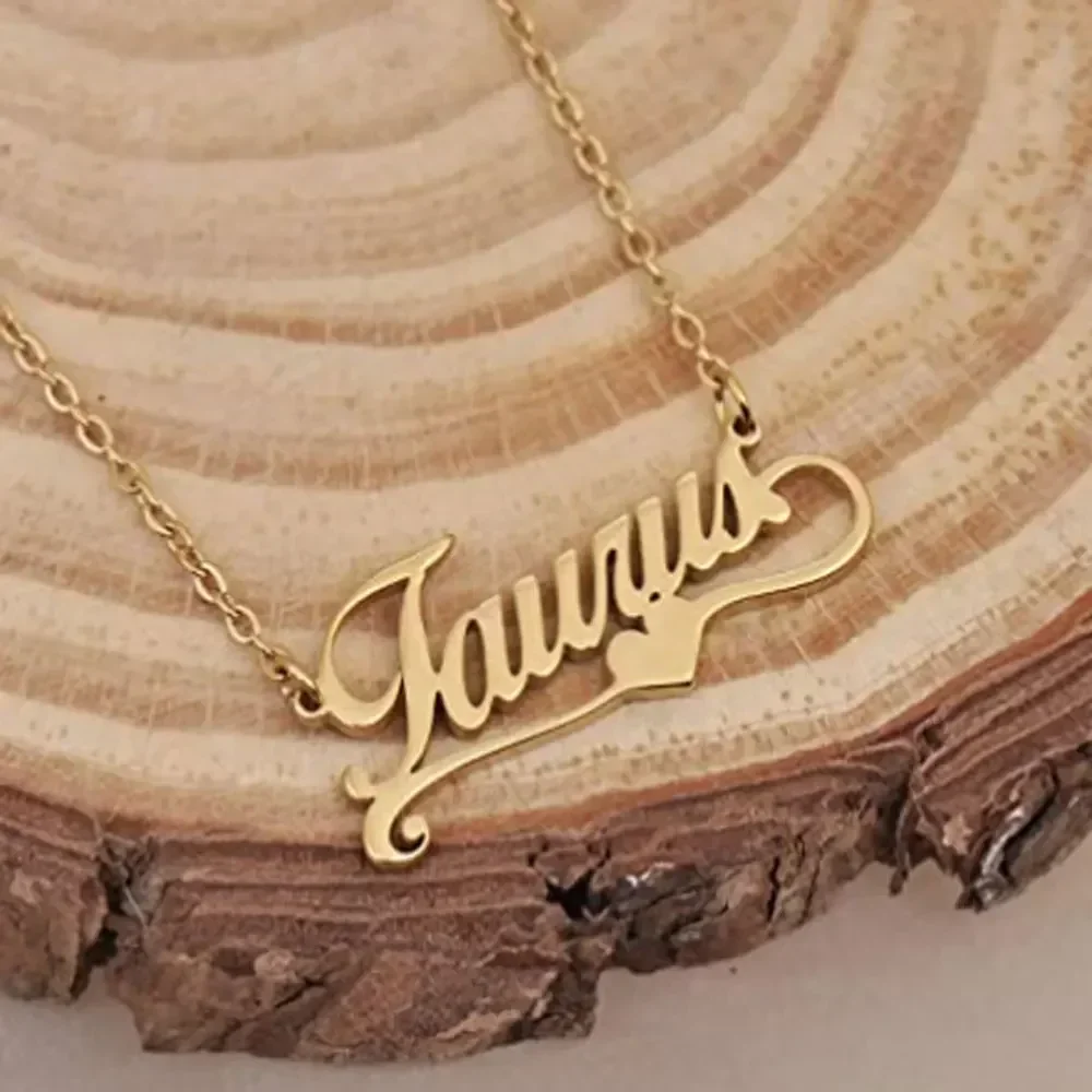 

Custom Name Necklace Women Personalised Heart Pendant Choker Stainless Steel Gold Silver Charm Jewelry Birthday Gift for Wife