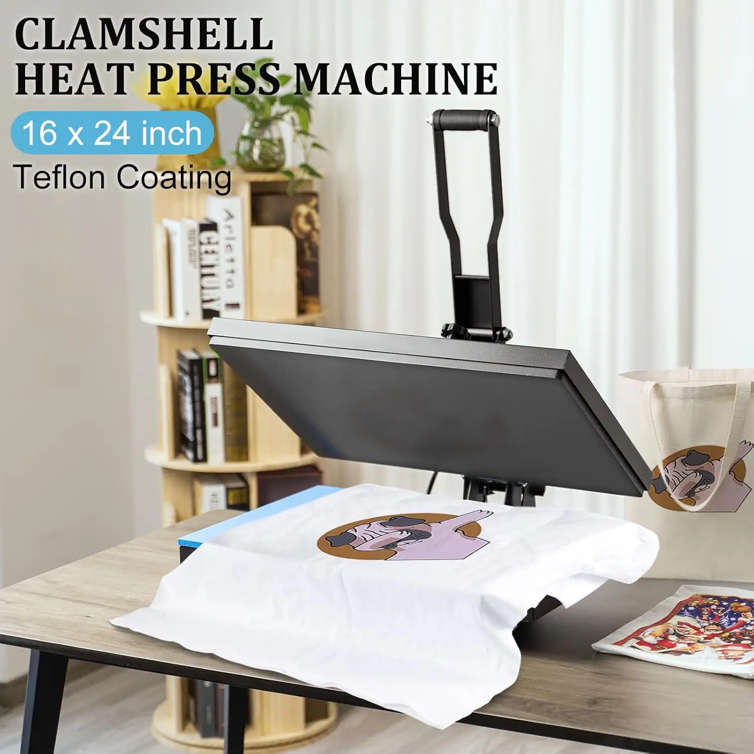 Heat Press 16x24 Inch, High Pressure Clamshell Press Machine 1800W, Large Press Digital Control